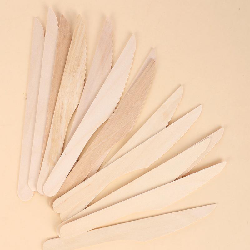 100pcs Wooden Disposable Party Utensils Set