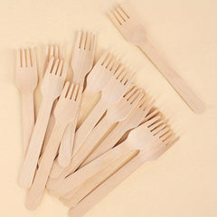 100pcs Wooden Disposable Party Utensils Set