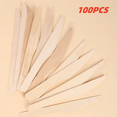 100pcs Wooden Disposable Party Utensils Set