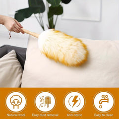 2pcs Wool Duster Lambswool Dusters with Wooden Handle