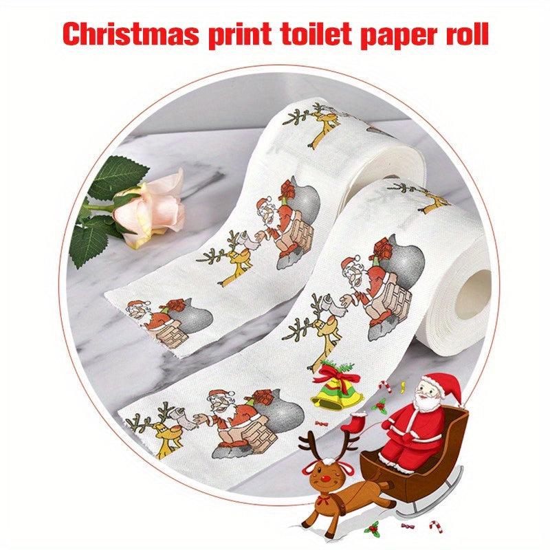 2pcs Christmas Printed Toilet Paper Decorations