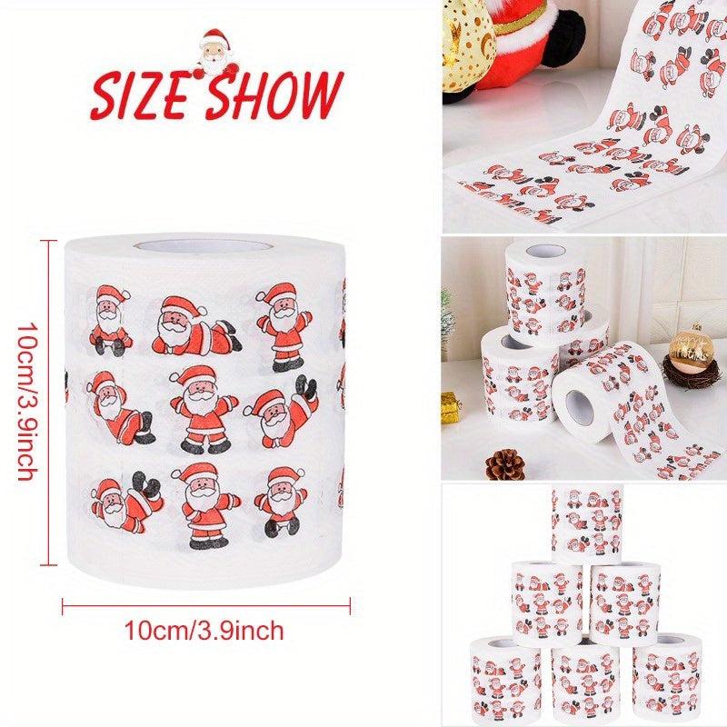 2pcs Christmas Printed Toilet Paper Decorations