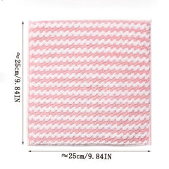 10pcs Double sided Absorbent Water Ripple Stripe Dish Cloth