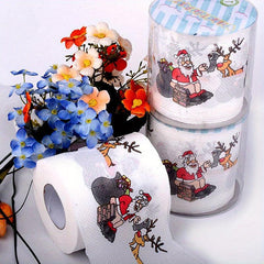 4pcs Christmas Print Roll Paper Decorations Merry Christmas Toilet Paper