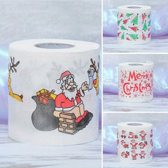 4pcs Christmas Print Roll Paper Decorations Merry Christmas Toilet Paper