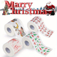 4pcs Christmas Print Roll Paper Decorations Merry Christmas Toilet Paper