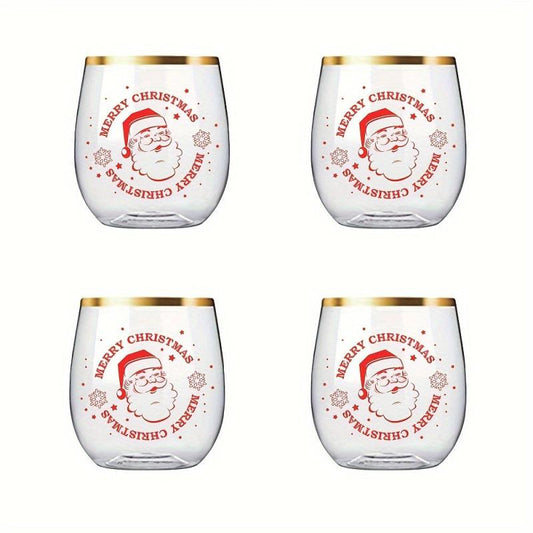 32Pcs 12 Oz Christmas Disposable Wine Glass - Perfect for Party Weddings