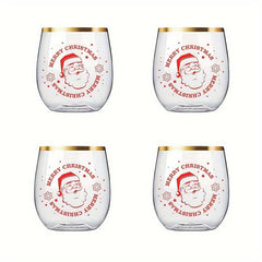32Pcs 12 Oz Christmas Disposable Wine Glass - Perfect for Party Weddings