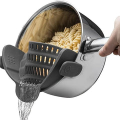 Adjustable Silicone Clip On Strainer For Pots Pans And Bowls