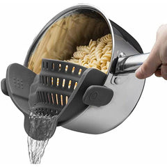 Adjustable Silicone Clip On Strainer For Pots Pans And Bowls
