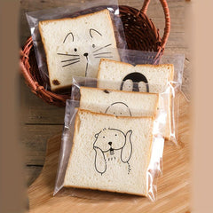 50 Pcs Cartoon Animal Clear Self Sealing Cellophane Bags 6x7 Inches