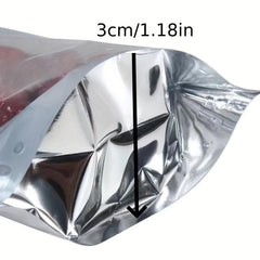 100pcs Aluminum Plated Self Standing Ziplock Bags Food Ziplock Bags