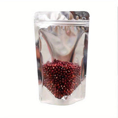 100pcs Aluminum Plated Self Standing Ziplock Bags Food Ziplock Bags