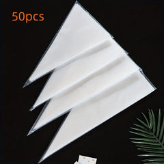 50pcs Disposable Icing Pastry Bags Clear Piping Bags For Cream Frosting