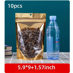 10pcs Golden Aluminum Foil Yin Yang Ziplock Bag Sealed Food Packaging Bag