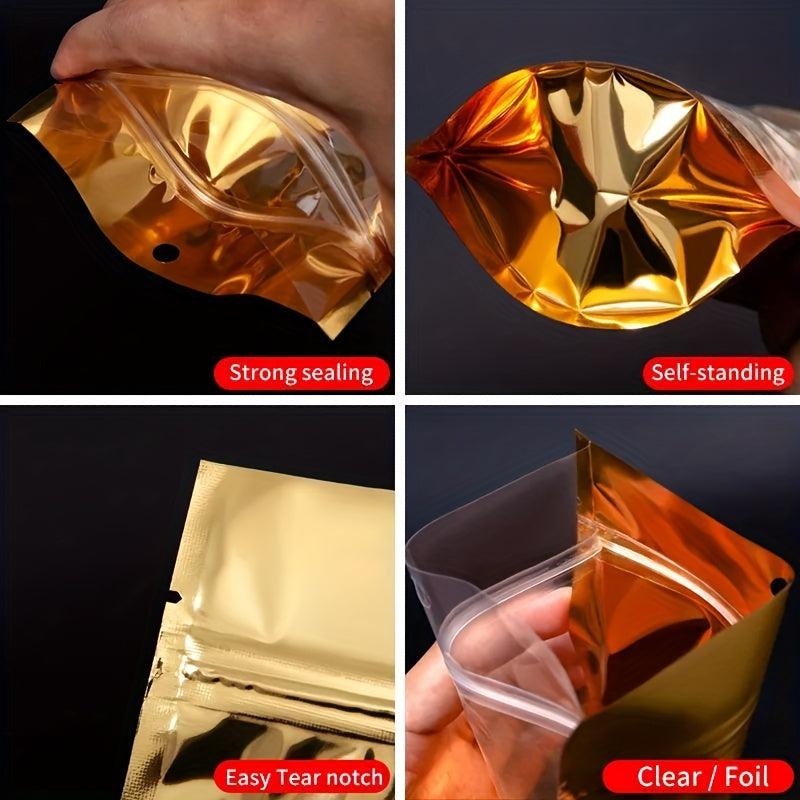 10pcs Golden Aluminum Foil Yin Yang Ziplock Bag Sealed Food Packaging Bag
