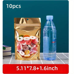 10pcs Golden Aluminum Foil Yin Yang Ziplock Bag Sealed Food Packaging Bag
