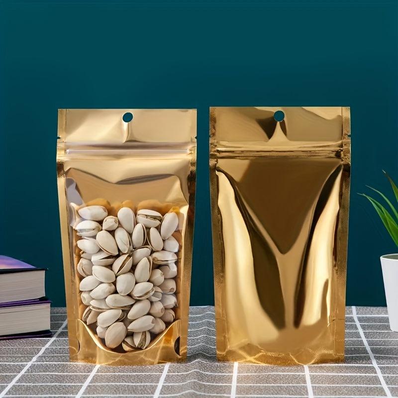 10pcs Golden Aluminum Foil Yin Yang Ziplock Bag Sealed Food Packaging Bag