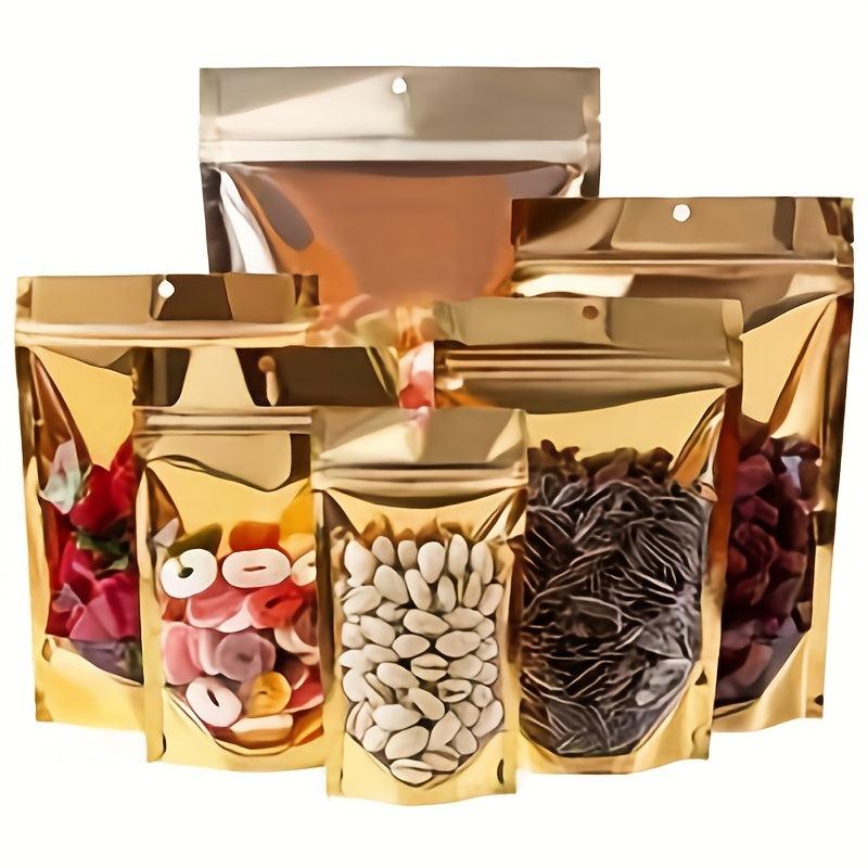10pcs Golden Aluminum Foil Yin Yang Ziplock Bag Sealed Food Packaging Bag