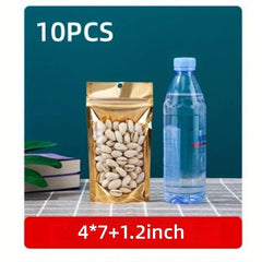 10pcs Golden Aluminum Foil Yin Yang Ziplock Bag Sealed Food Packaging Bag