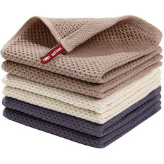 5pcs Square Towel Face Washing Hand Drying Kitchen Dish Cloth Household Rag