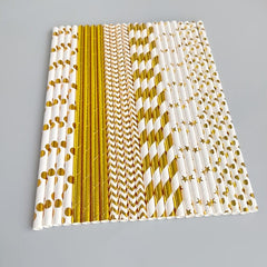 100pcs Wide Disposable Paper Straws for Drinks - Party Supplies