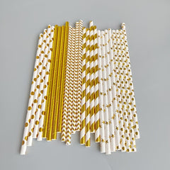 100pcs Wide Disposable Paper Straws for Drinks - Party Supplies