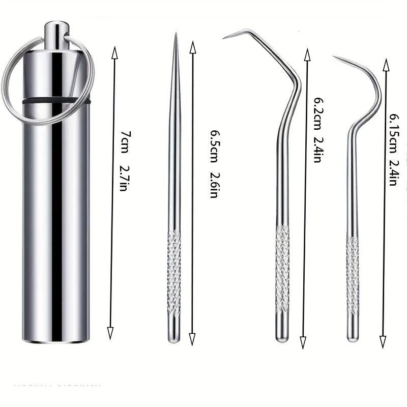 7pcs Stainless Steel Toothpicks Dental Care Tool Cleaning Teeth Outdoor