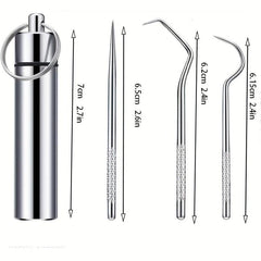 7pcs Stainless Steel Toothpicks Dental Care Tool Cleaning Teeth Outdoor