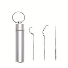 7pcs Stainless Steel Toothpicks Dental Care Tool Cleaning Teeth Outdoor