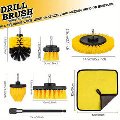 7pcs Drill Brush Set Power Scrubber Grout Floor Bathroom Tub Tile