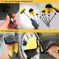7pcs Drill Brush Set Power Scrubber Grout Floor Bathroom Tub Tile