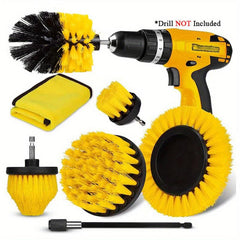 7pcs Drill Brush Set Power Scrubber Grout Floor Bathroom Tub Tile