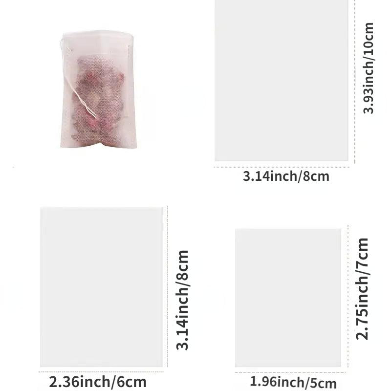 100 Reusable Drawstring Soup Bags for Cooking Spices, Bone Broth