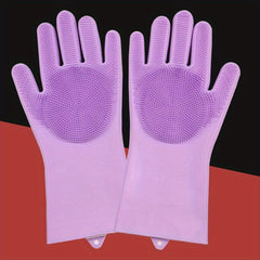 1pair Dishwashing Gloves Women Housework Kitchen Durable Household Waterproof