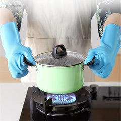 1pair Dishwashing Gloves Women Housework Kitchen Durable Household Waterproof