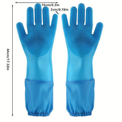 1pair Dishwashing Gloves Women Housework Kitchen Durable Household Waterproof