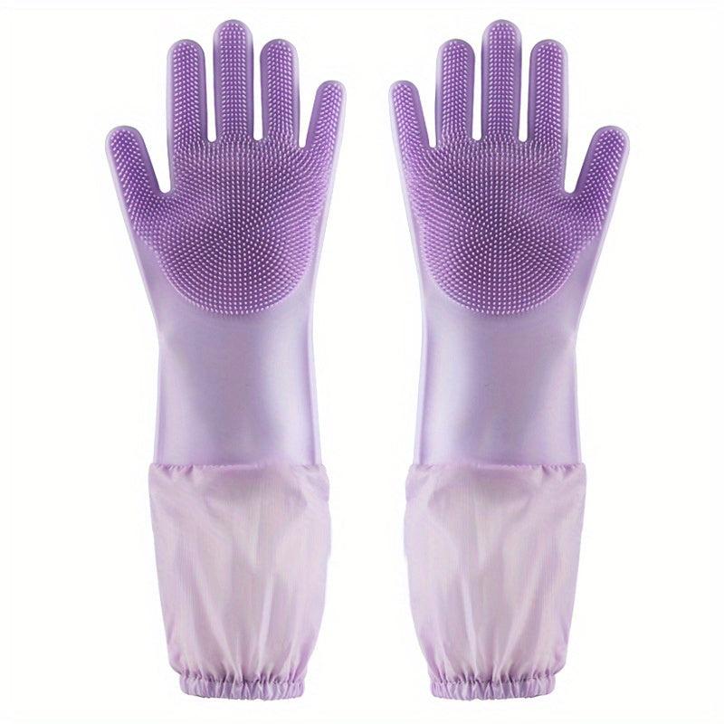 1pair Dishwashing Gloves Women Housework Kitchen Durable Household Waterproof