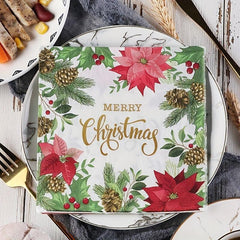 20pcs Organic Christmas Alphabet Napkins for Celebration