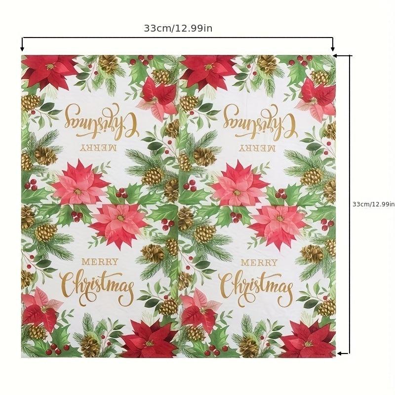 20pcs Organic Christmas Alphabet Napkins for Celebration