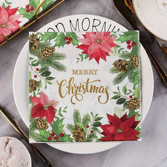 20pcs Organic Christmas Alphabet Napkins for Celebration