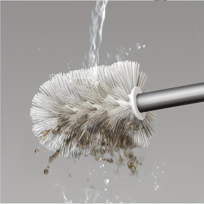 Toilet Brush Set: Long Handle, Flexible Design, Standing & Wall Mounted