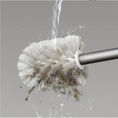 Toilet Brush Set: Long Handle, Flexible Design, Standing & Wall Mounted