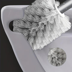 Toilet Brush Set: Long Handle, Flexible Design, Standing & Wall Mounted