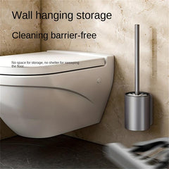 Toilet Brush Set: Long Handle, Flexible Design, Standing & Wall Mounted