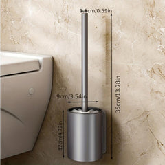 Toilet Brush Set: Long Handle, Flexible Design, Standing & Wall Mounted