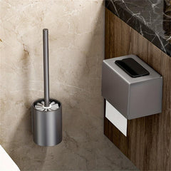 Toilet Brush Set: Long Handle, Flexible Design, Standing & Wall Mounted