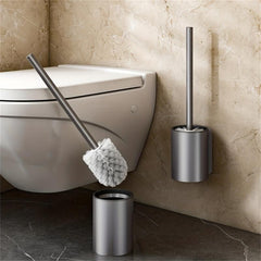 Toilet Brush Set: Long Handle, Flexible Design, Standing & Wall Mounted