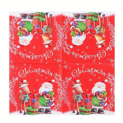 20Pcs Christmas Disposable Napkins Christmas Wood Pulp Tissue