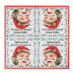 20Pcs Christmas Disposable Napkins Christmas Wood Pulp Tissue